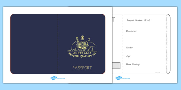 Australian Passport Child Template - passport, airline