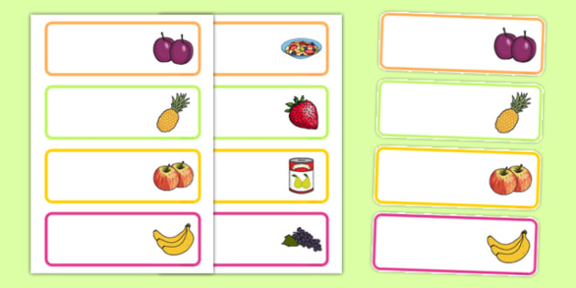 Fruit Salad Editable Drawer Peg Name Labels (teacher made)