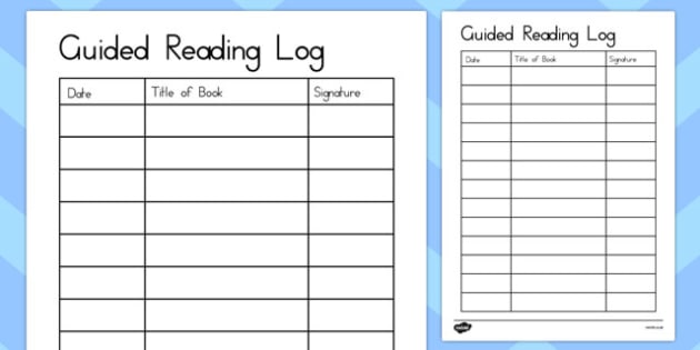 printable reading log form