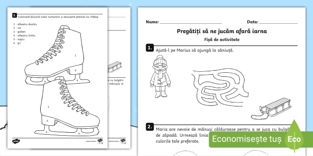 Pregătiți să ne jucăm afară iarna – Fișă de activitate