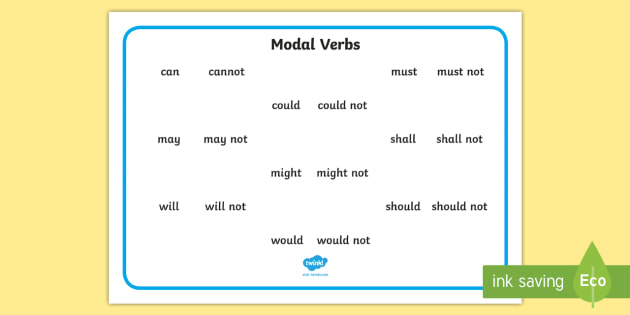 List Of Modal Verbs Word Mat Resource Primary Teaching