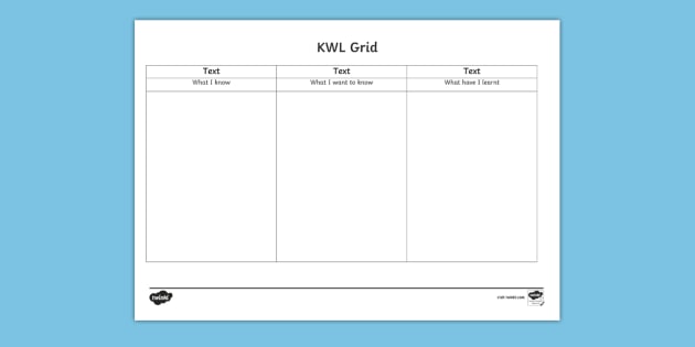 Kwl Chart For Kids