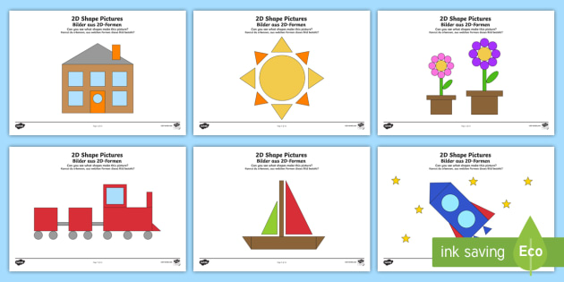 2D Shape Activity Pictures English/German - environment,shape recognition