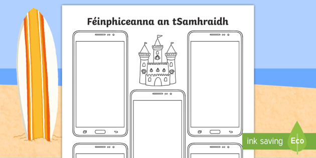 Summer Holiday Selfies Writing Template