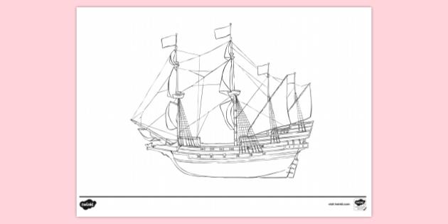 Race Built Galleon Colouring Sheet | Colouring Sheets