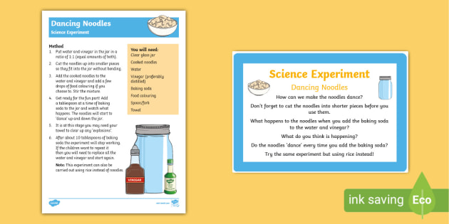 Dancing Noodles Science Experiment (teacher made)