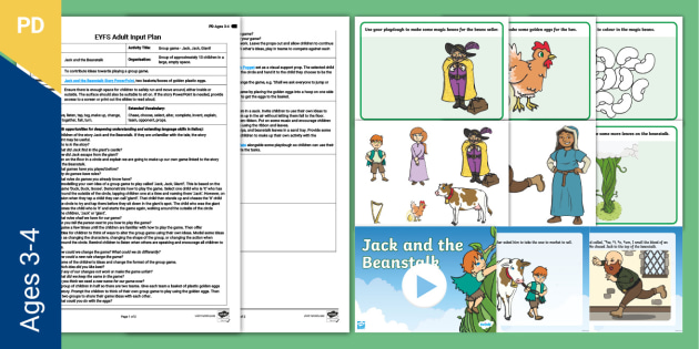 EYFS Jack and the Beanstalk PD Group Game Adult Input Plan