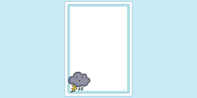 FREE! - Thunder Page Border | Twinkl Page Borders