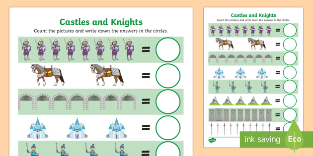 My Counting Worksheet (Castles and Knights)