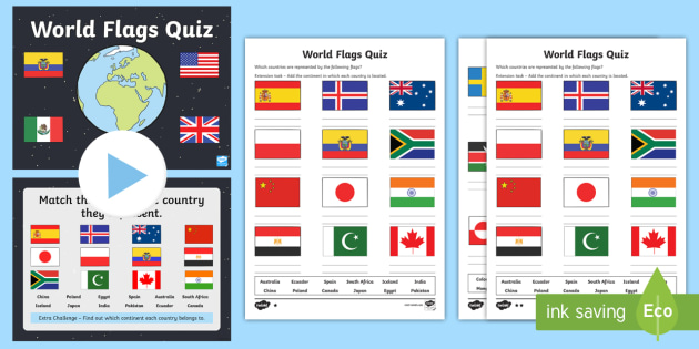 Flags of the World Matching Activity (Teacher-Made) - Twinkl