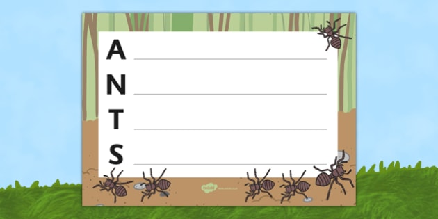 Ants Acrostic Poem Template | Ants Poem Activity | Twinkl