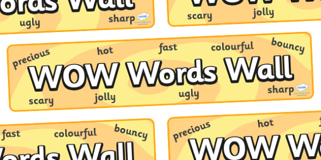 Free Wow Words Wall Display Banner Teacher Made