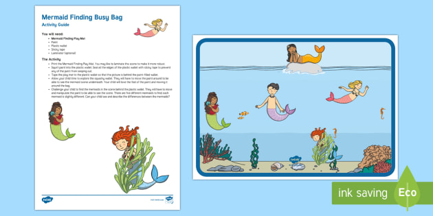 Mermaid Finding Play Mat Busy Bag Resource Pack for Parents