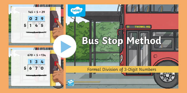 bus stop division 3 digit numbers