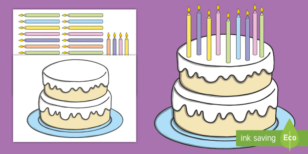 Birthday Cake Coloring Pages - ColoringAll