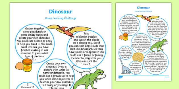 Dinosaur homework ideas eyfs picture