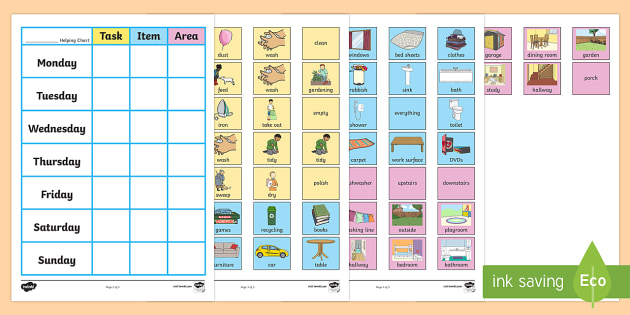 Chore Chart For Autistic Child