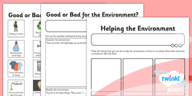caring for the environment worksheet