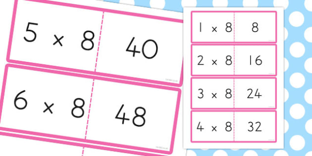 8 Times Table Cards - australia, times table, times tables