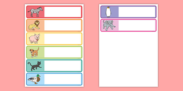 Cute Animals Editable Gratnells Tray Labels