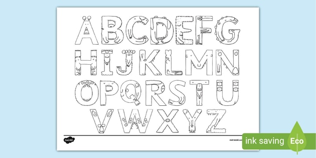 printable block letters to color