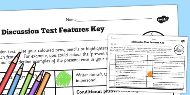 LKS2 Features Of A Discussion Text Checklist - Discussion, Text