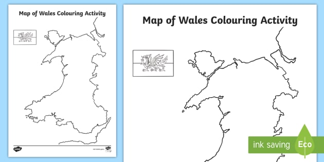 Printable Map Of Wales Map Of Wales Coloring Activity (Teacher-Made)