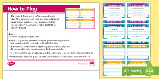 2 Truths And A Lie Powerpoint Template