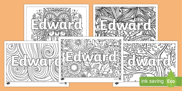 Free Edward Mindfulness Name Colouring Activity 9975