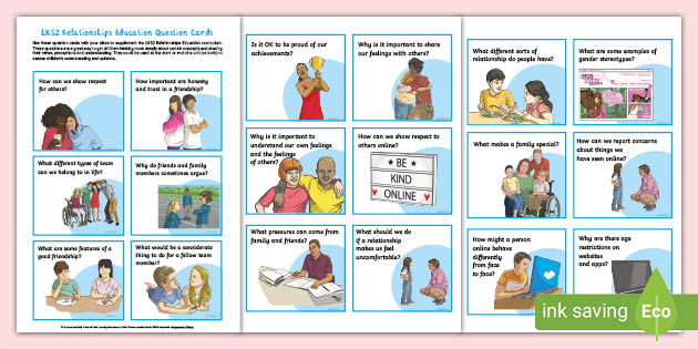 LKS2 Relationships Education Question Cards (teacher made)