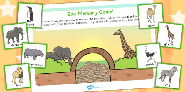 Zoo Memory Game - games, activity, activities, animals, remember