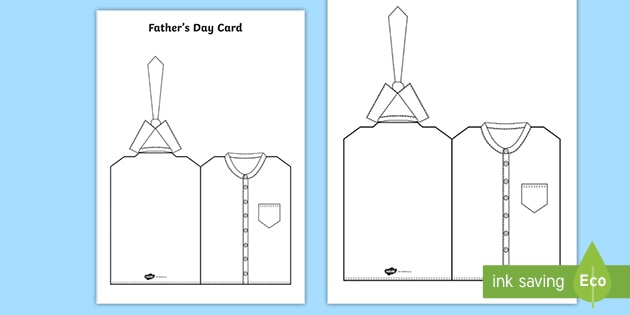 fathers day shirt and tie card teacher made