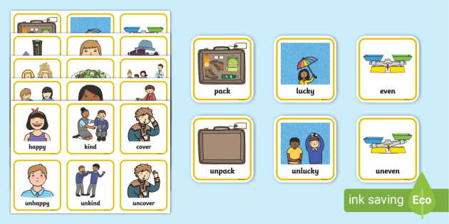 Opposites Using the Prefix un- Matching Cards