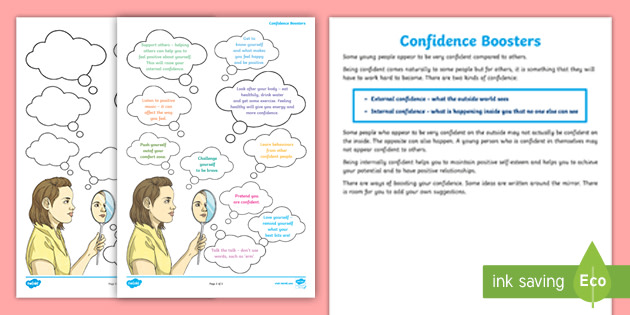 confidence boosters worksheet twinkl