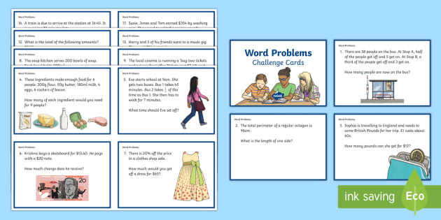 Year 5 Maths Problem Cards