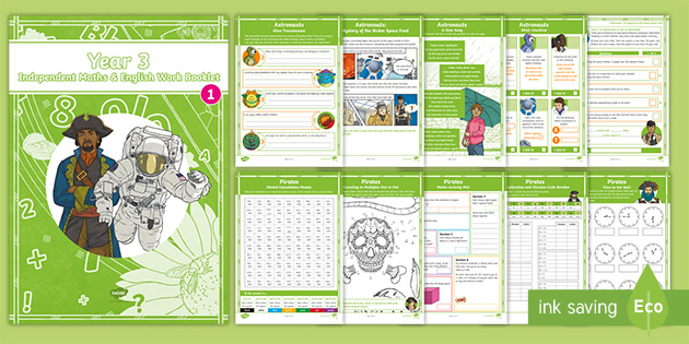 Year 3 Home Learning Independent Maths English Workbook