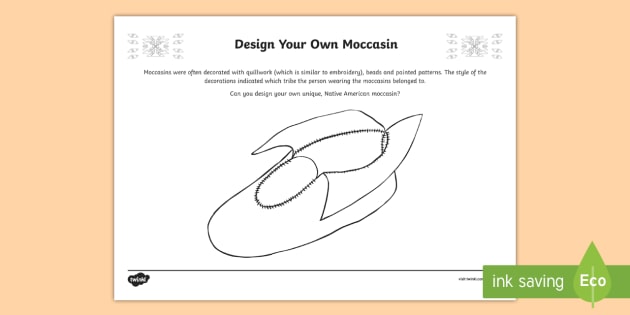 Download Native Americans Design Your Own Moccasin Worksheet / Worksheet-Scottish