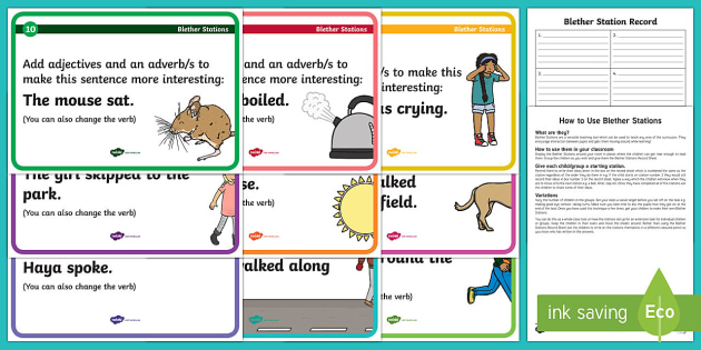 Sentences with adjectives and adverbs