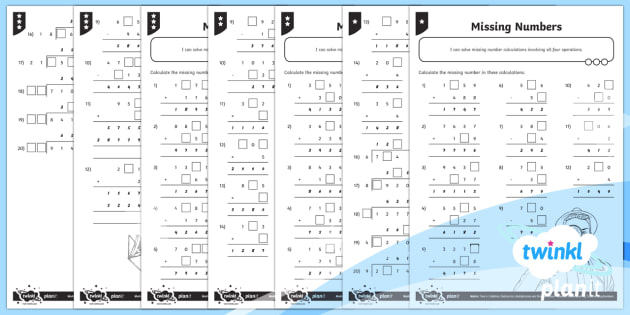 planit maths y6 addition subtraction multiplication and division missing