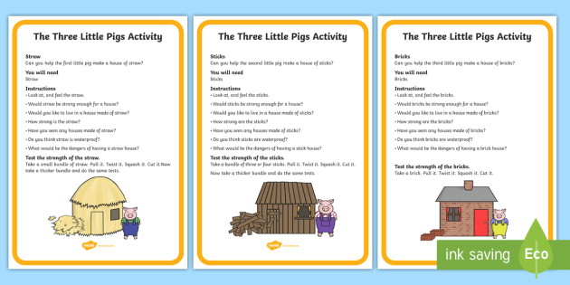 building worksheet maths bricks for 4 with class The three Three Materials  Cards Little the Activity Pigs