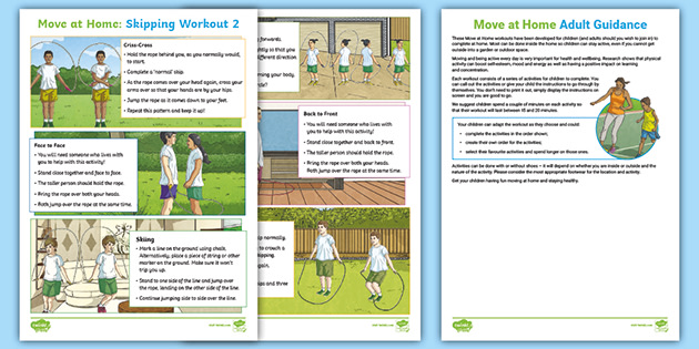 Free Move At Home Skipping 2 Workout Teacher Made