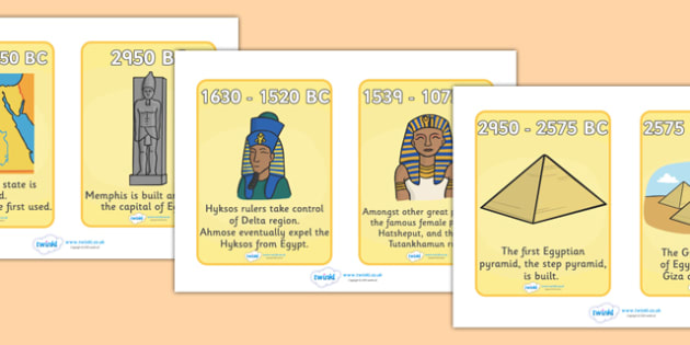 Ancient Egyptian Timeline Cards - Ancient Egyptian, history