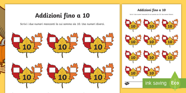 Addizioni Fino A 10 Sulle Foglie Autunnali Attivita
