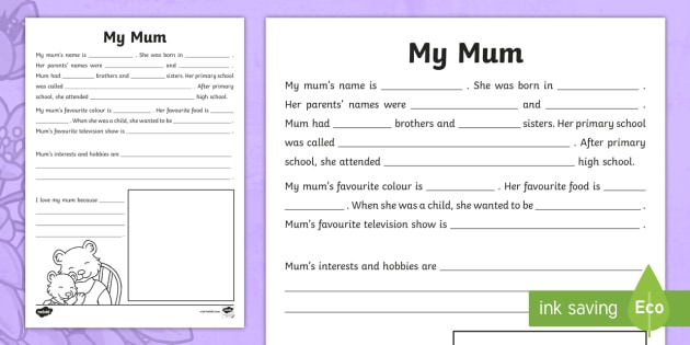 Mother's Day Cloze Passage Worksheet / Worksheet