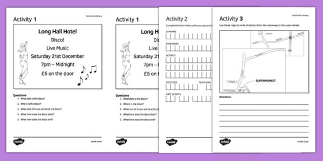 functional skills english writing worksheets comprehension
