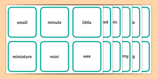Diminutives Matching Cards