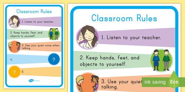 Classroom Rules Poster Display Resources teacher Made 