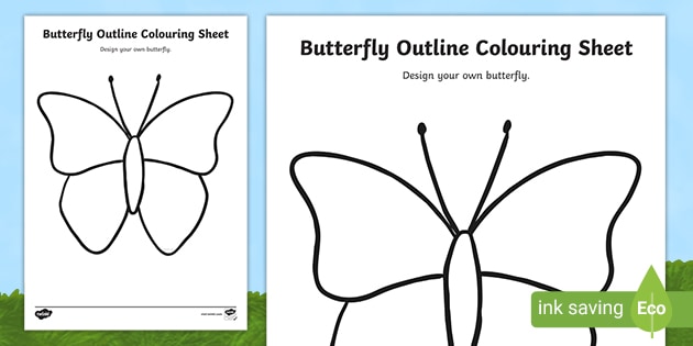 butterfly outline colouring sheet