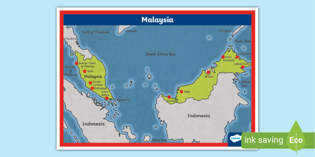 Malaysia Map For Kids Map Of Malaysia - Twinkl - Ks2 - Geography (Teacher Made)
