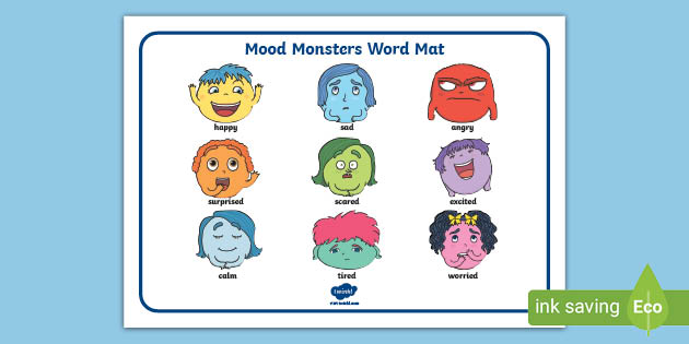 Mood Monsters Word Mat (teacher Made)